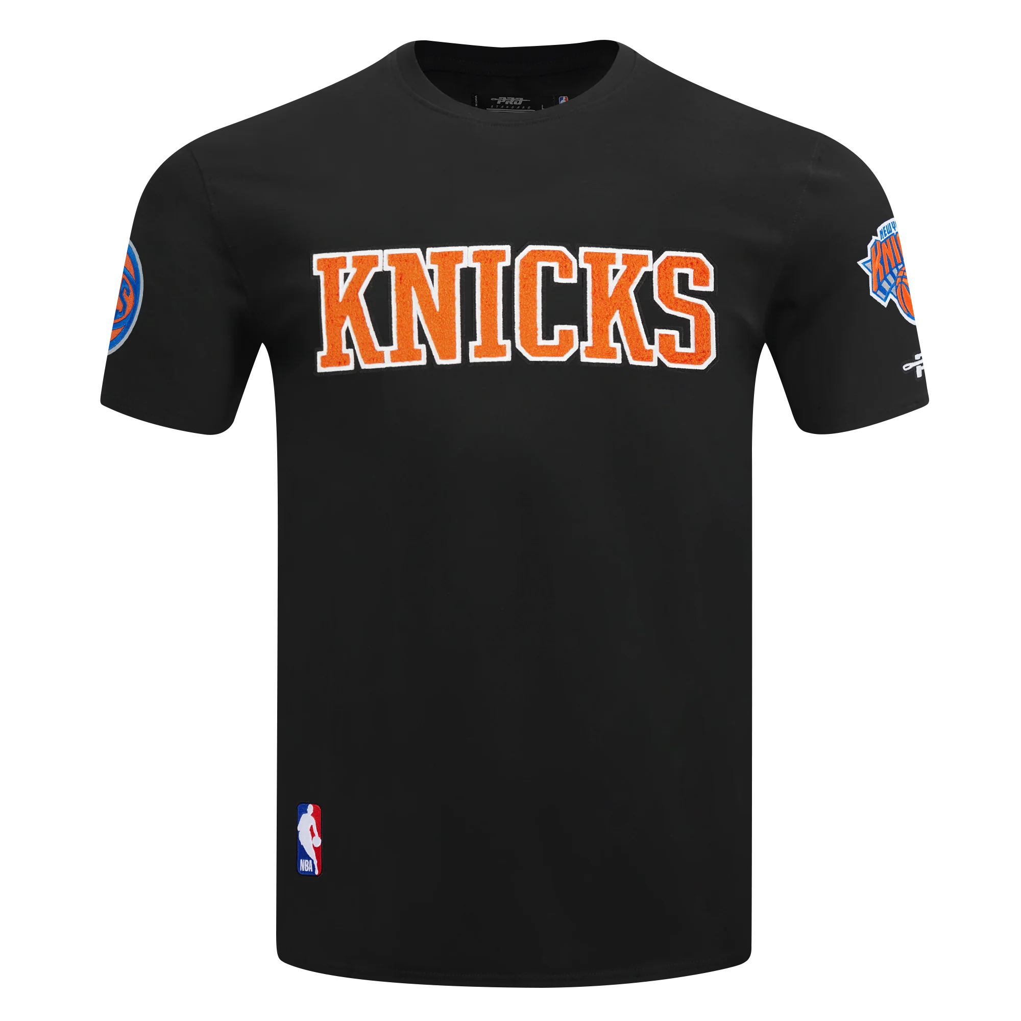 NBA NEW YORK KNICKS CLASSIC CHENILLE MEN'S S/S TEE (BLACK) - Image 3