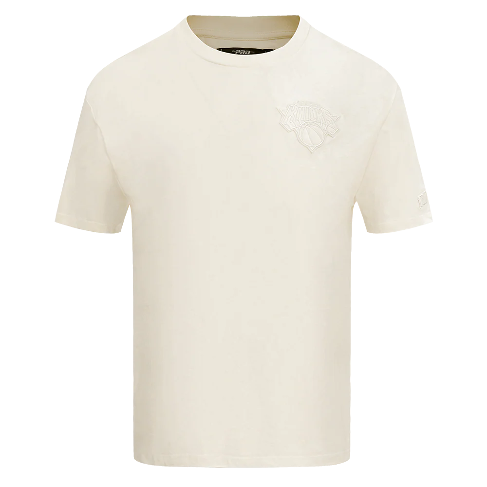 NBA NEW YORK KNICKS NEUTRAL COTTON JERSEY DROP SHOULDER TEE (EGGSHELL) - Image 3