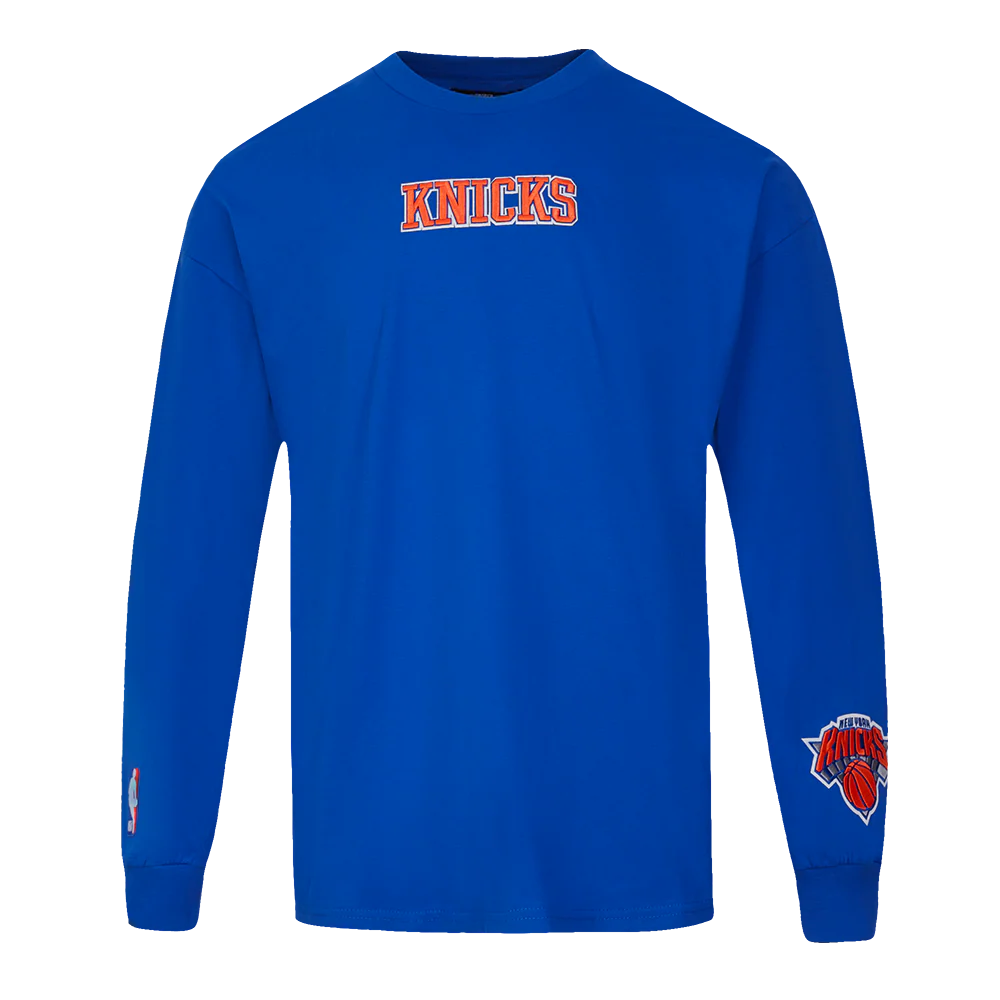 NBA NEW YORK KNICKS WINGSPAN MEN'S DROP SHOULDER LS TEE (ROYAL BLUE) - Image 3