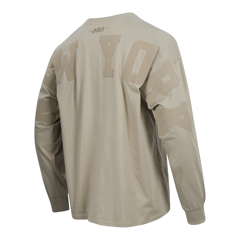 NBA NEW YORK KNICKS WINGSPAN MEN'S DROP SHOULDER LS TEE (TAUPE) - Image 6