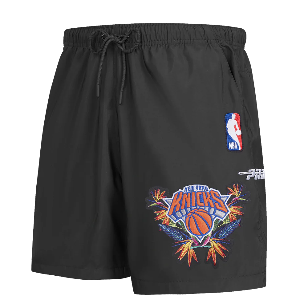 NBA NEW YORK KNICKS PARADISE MEN'S WOVEN SHORT (BLACK) - Image 4