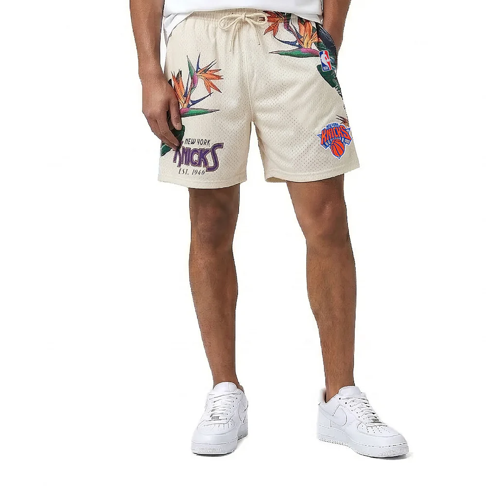 NBA NEW YORK KNICKS PARADISE MEN'S MESH SHORT (EGGSHELL)