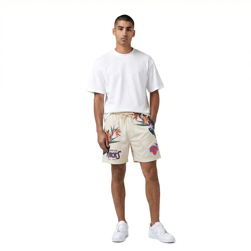 NBA NEW YORK KNICKS PARADISE MEN'S MESH SHORT (EGGSHELL) - Image 3