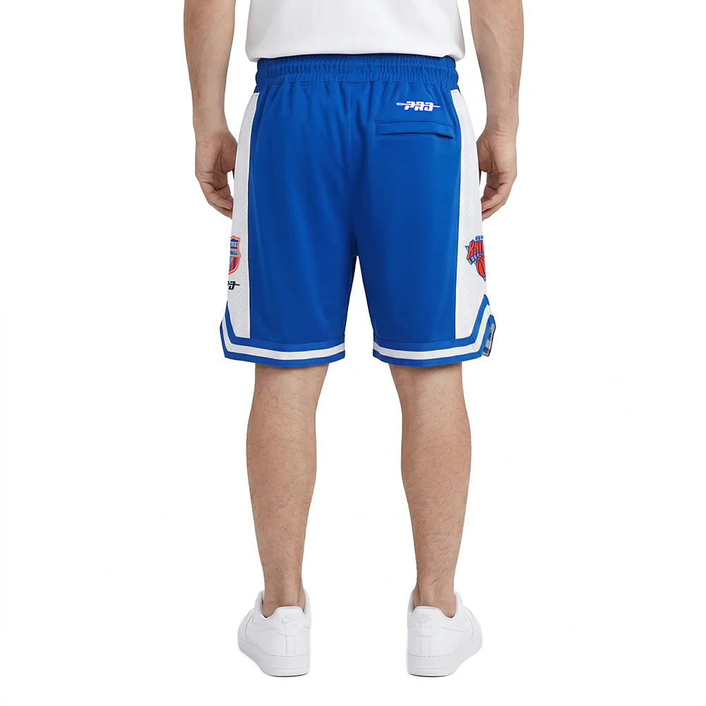NBA NEW YORK KNICKS LETTERMAN MEN'S ATHLETIC SHORT (ROYAL BLUE) - Image 2