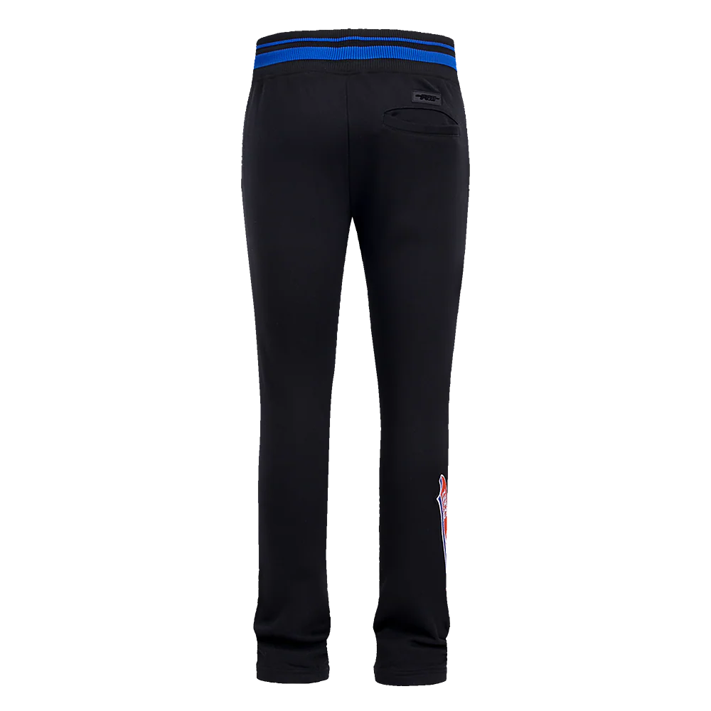NBA NEW YORK KNICKS SCRIPT TAIL MEN'S RIB FLEECE SWEATPANT (BLACK/ROYAL BLUE/BLACK) - Image 3
