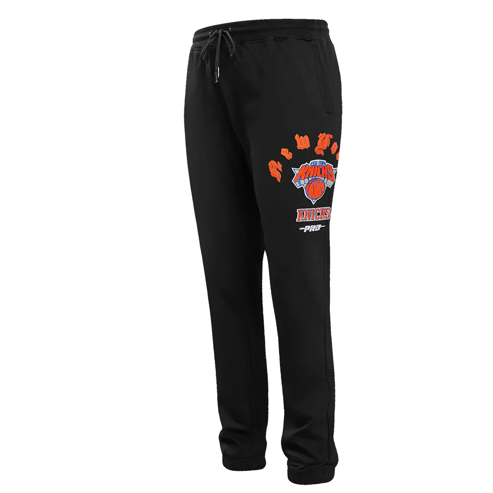 NBA NEW YORK KNICKS OLD ENGLISH MEN'S SWEATPANT (BLACK)