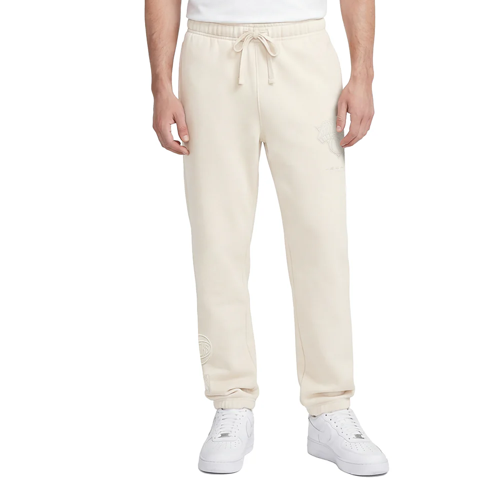 NBA NEW YORK KNICKS NEUTRAL FLEECE SWEATPANT (EGGSHELL)