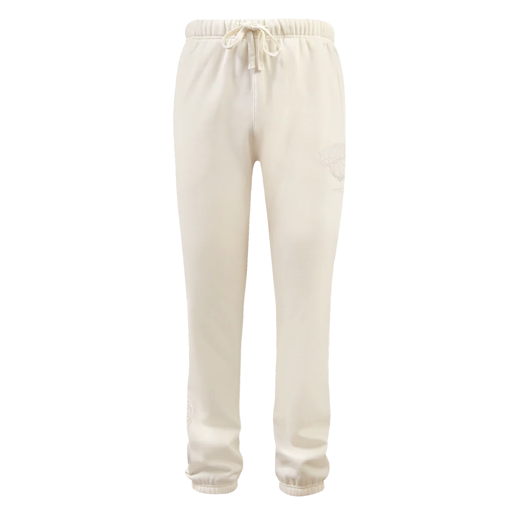 NBA NEW YORK KNICKS NEUTRAL FLEECE SWEATPANT (EGGSHELL) - Image 4