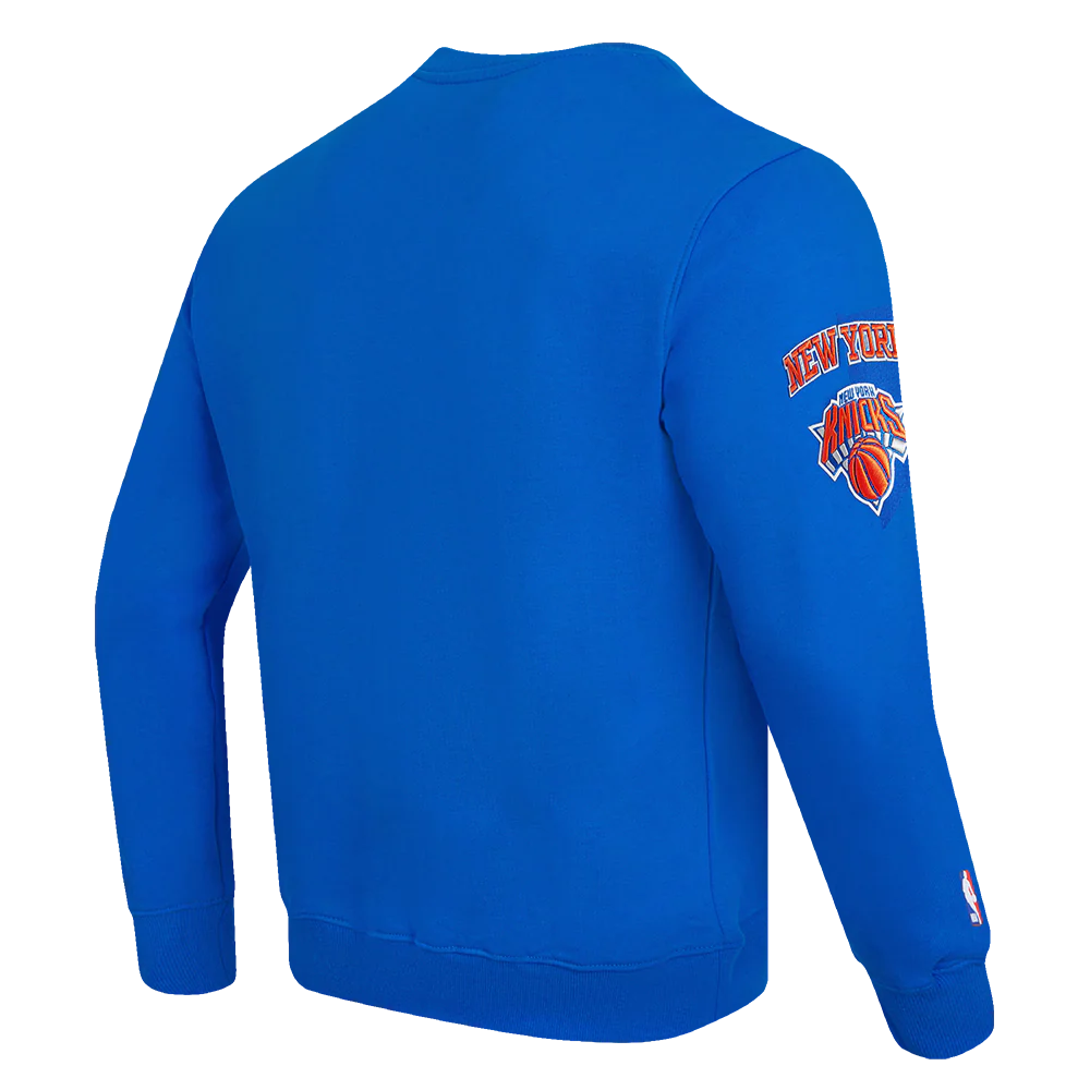 NBA NEW YORK KNICKS OLD ENGLISH MEN'S CREWNECK (ROYAL BLUE) - Image 6