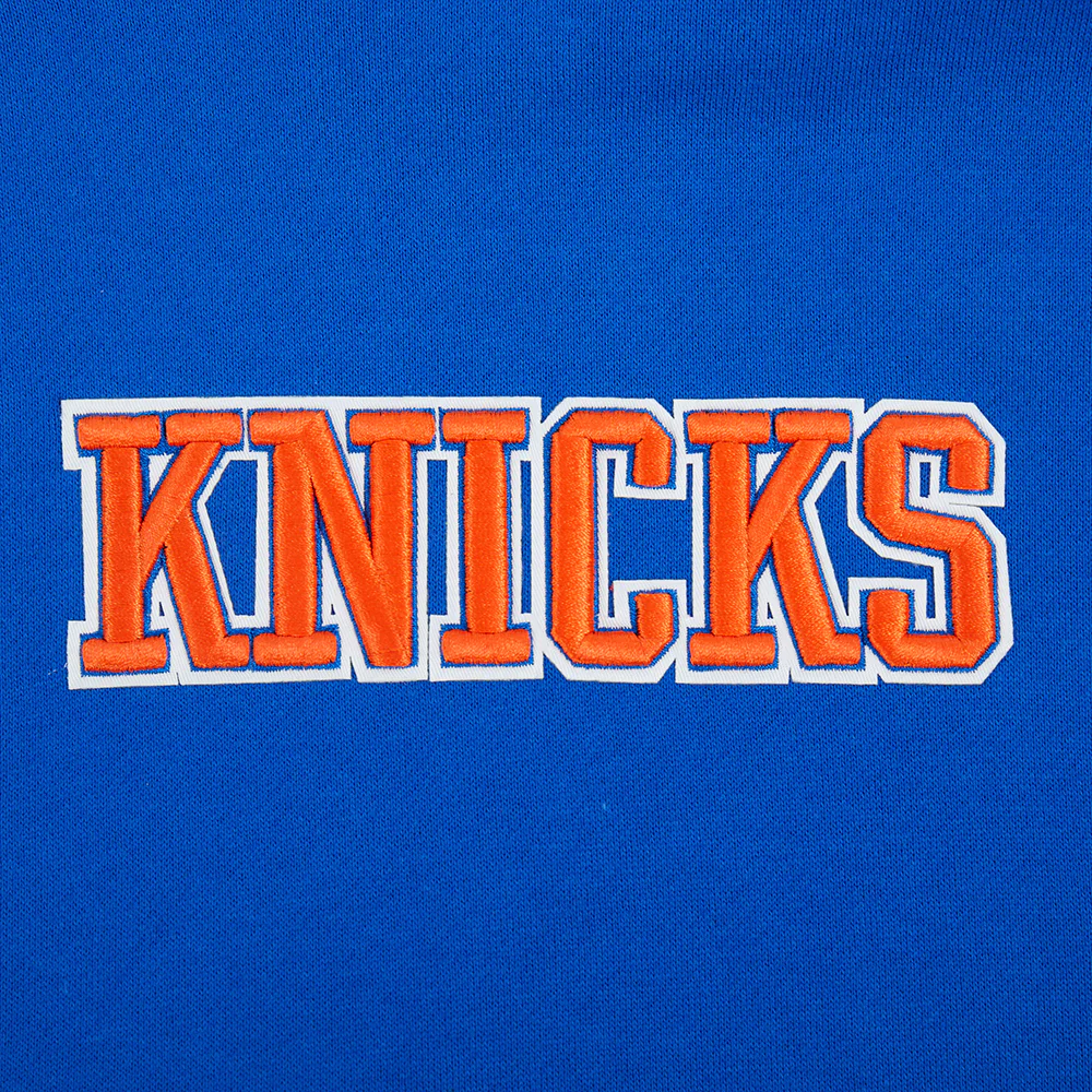 NBA NEW YORK KNICKS WINGSPAN MEN'S DROP SHOULDER FLEECE PULLOVER HOODIE (ROYAL BLUE) - Image 8