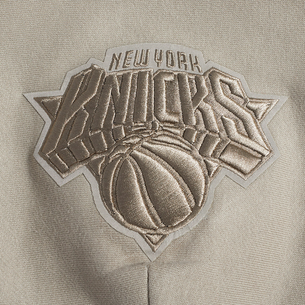 NBA NEW YORK KNICKS WINGSPAN MEN'S DROP SHOULDER FLEECE PULLOVER HOODIE (TAUPE) - Image 8