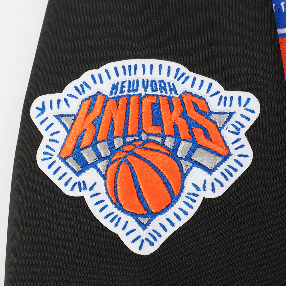 NBA NEW YORK KNICKS DIY PICK STITCH MEN'S DOUBLE KNIT PULLOVER HOODIE (BLACK) - Image 6