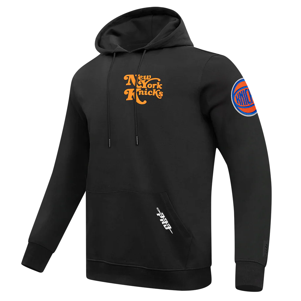 NBA NEW YORK KNICKS SOUVENIR MEN'S FLEECE PULLOVER HOODIE (BLACK) - Image 6