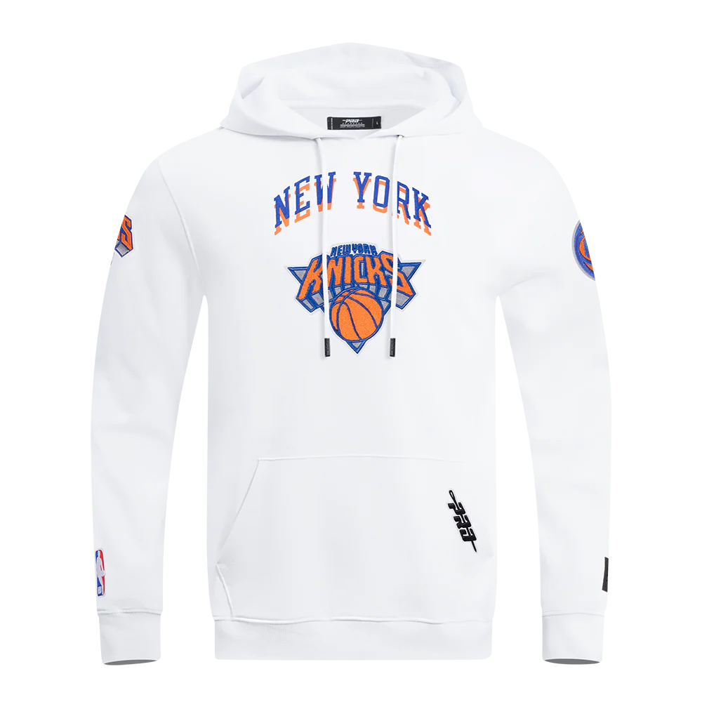 NBA NEW YORK KNICKS CITY EDITION 24-25 MEN'S FLEECE PULLOVER HOODIE (WHITE)