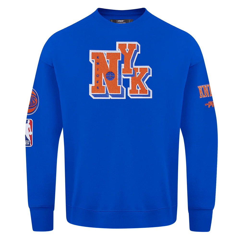 NBA NEW YORK KNICKS BEST OF MEN'S DROP SHOULDER FLC CREWNECK (ROYAL BLUE) - Image 3