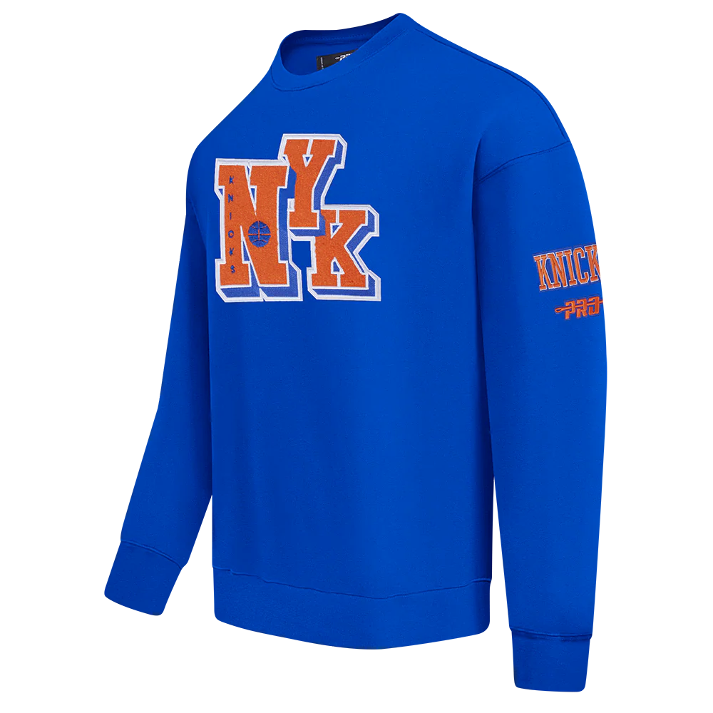 NBA NEW YORK KNICKS BEST OF MEN'S DROP SHOULDER FLC CREWNECK (ROYAL BLUE) - Image 4