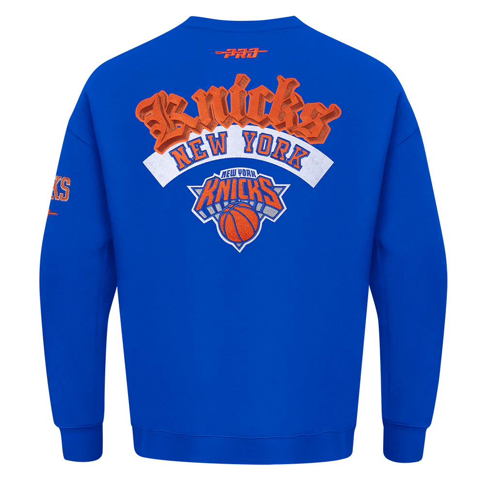 NBA NEW YORK KNICKS BEST OF MEN'S DROP SHOULDER FLC CREWNECK (ROYAL BLUE) - Image 5