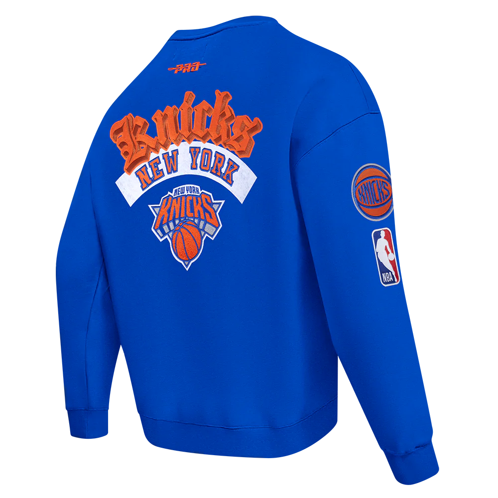 NBA NEW YORK KNICKS BEST OF MEN'S DROP SHOULDER FLC CREWNECK (ROYAL BLUE) - Image 6