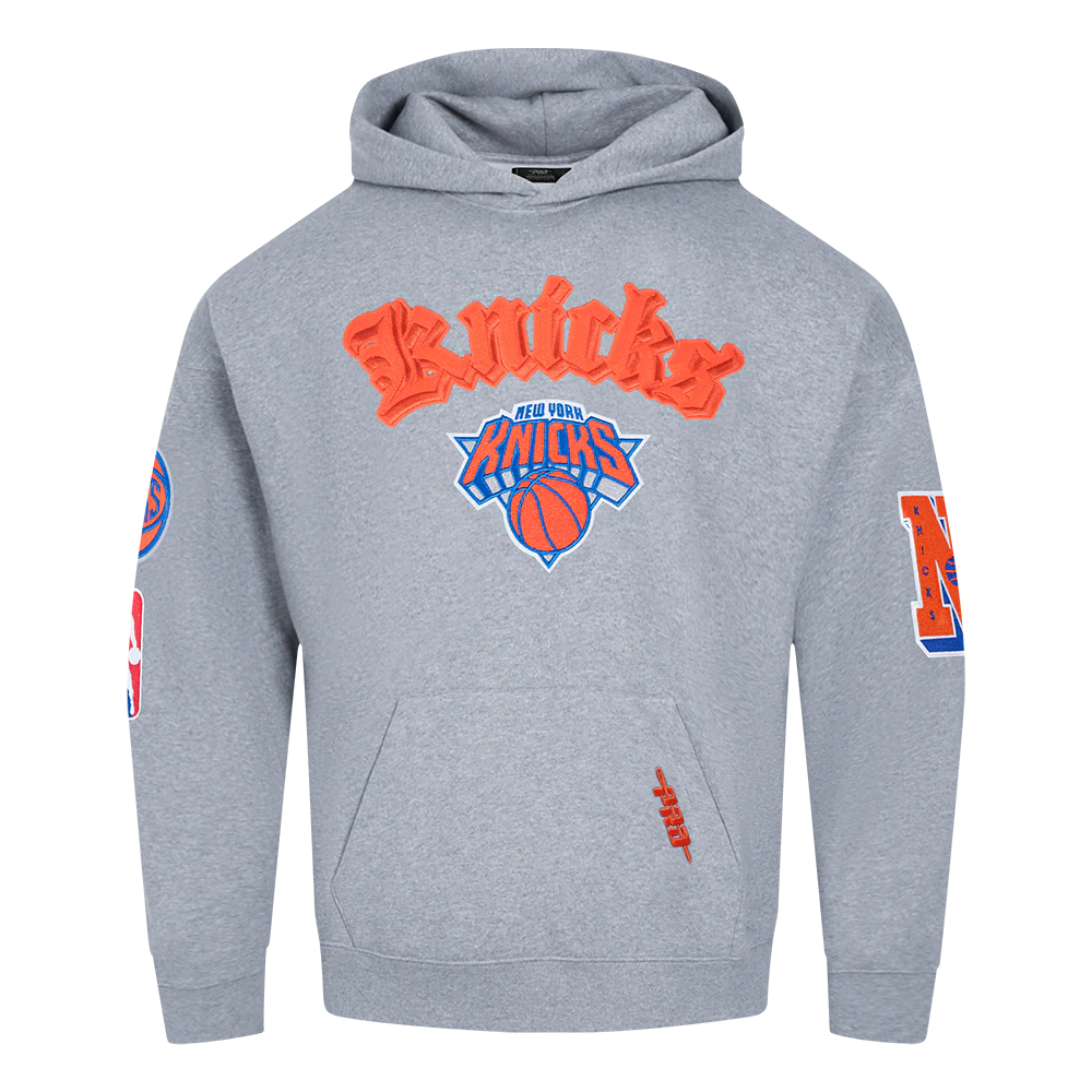 NBA NEW YORK KNICKS BEST OF MEN'S DROP SHOULDER FLC PO HOODIE (DARK HEATHER GRAY) - Image 3