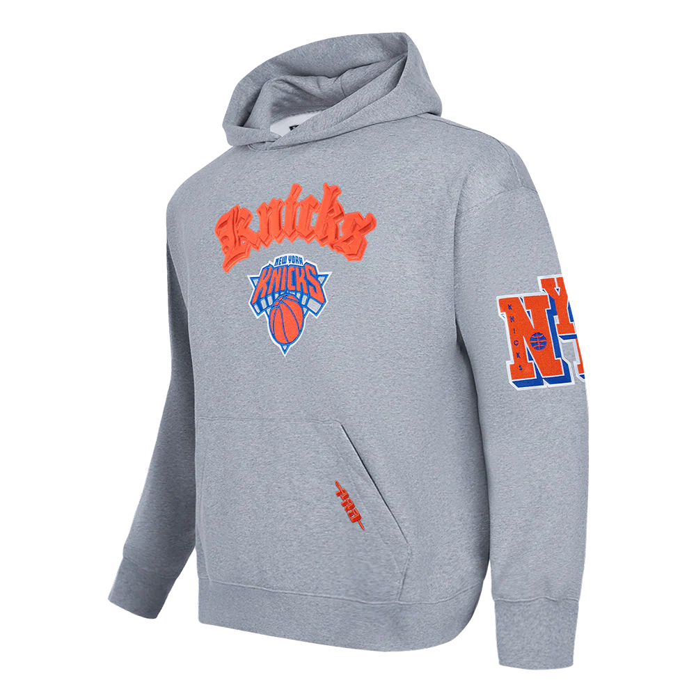 NBA NEW YORK KNICKS BEST OF MEN'S DROP SHOULDER FLC PO HOODIE (DARK HEATHER GRAY) - Image 4