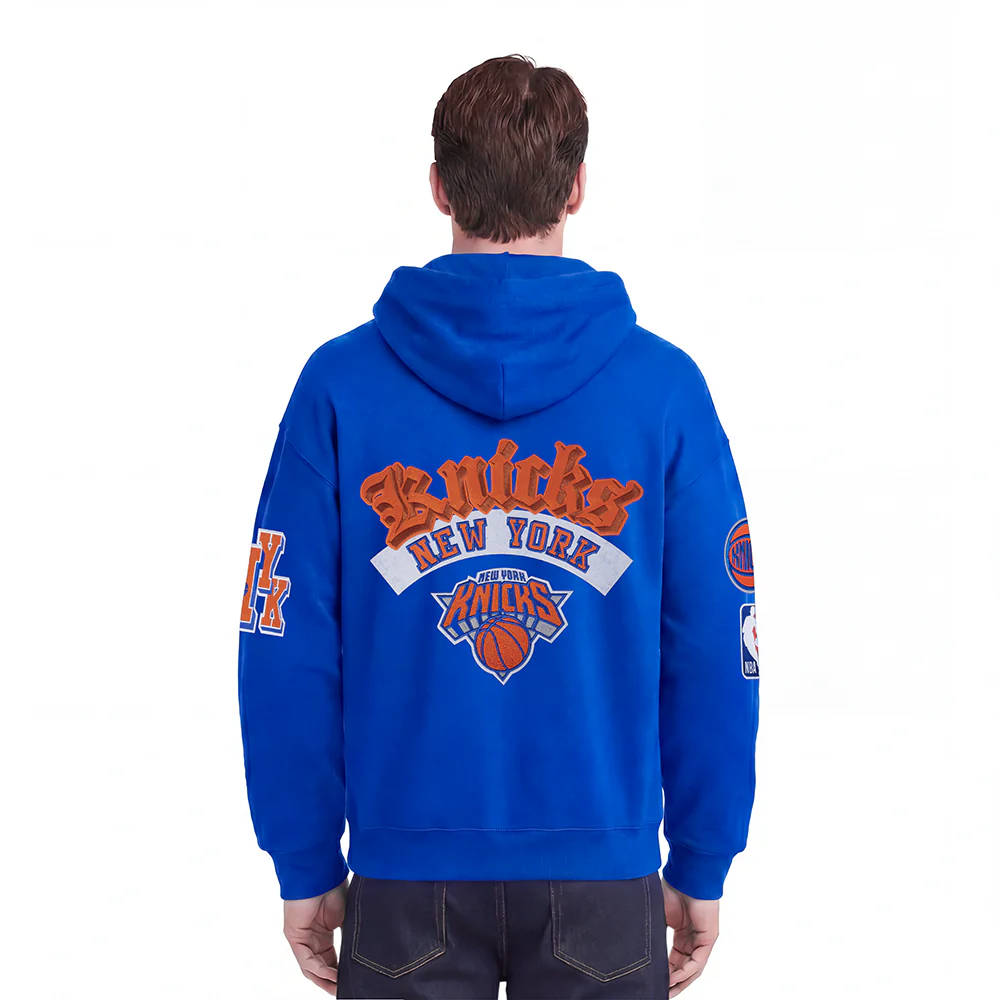 NBA NEW YORK KNICKS BEST OF MEN'S DROP SHOULDER FLC PO HOODIE (ROYAL BLUE) - Image 2