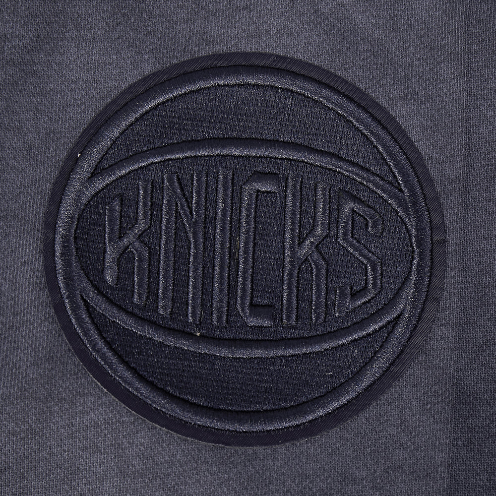 NBA NEW YORK KNICKS WASHED CLASSIC MEN'S ENZYME WASH DROP SHOULDER FLC CREWNECK (WASHED MIDNIGHT NAVY) - Image 7