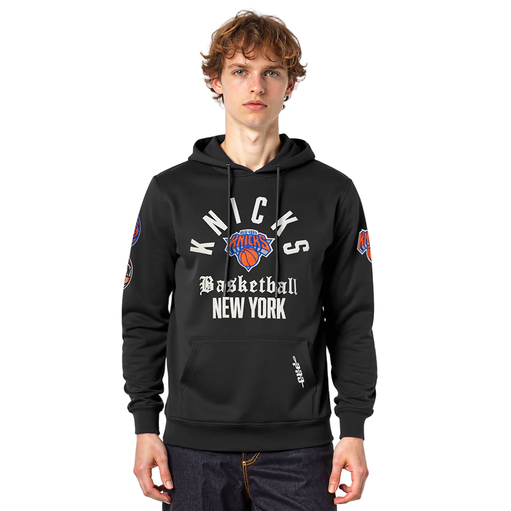 NEW YORK KNICKS MODERN ORIGINALS MEN'S FLC PO HOODIE (BLACK)