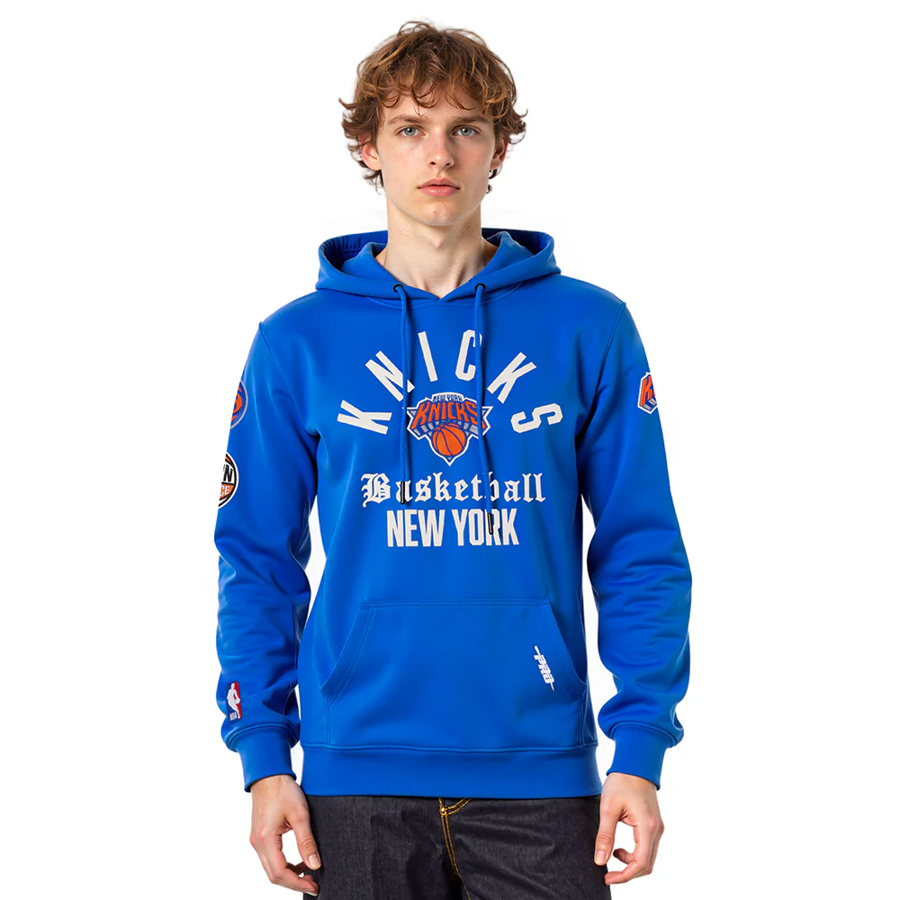 NEW YORK KNICKS MODERN ORIGINALS MEN'S FLC PO HOODIE (ROYAL BLUE)
