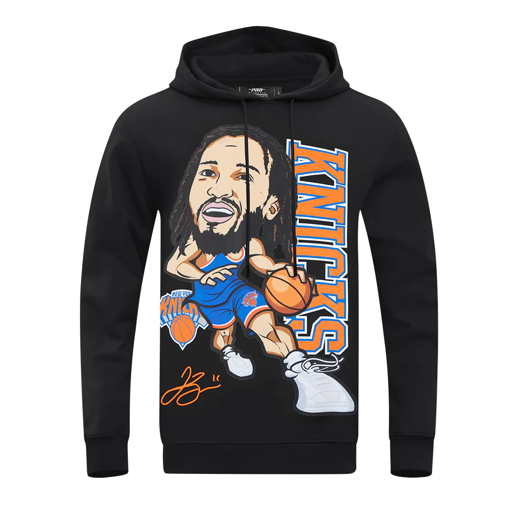 NBA NEW YORK KNICKS JALEN BRUNSON #11 REMIX AVATAR MEN'S FLEECE PULLOVER HOODIE (BLACK) - Image 3