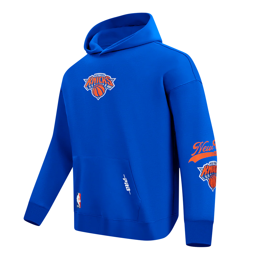 NBA NEW YORK KNICKS LIVING LARGE MEN'S DROP SHOULDER FLC PO HOODIE (ROYAL BLUE) - Image 3