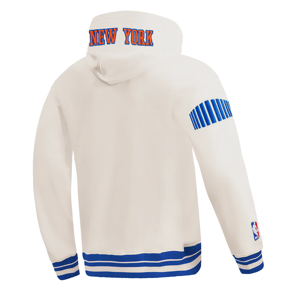 NBA NEW YORK KNICKS CITY EDITION 25-26 MEN'S RIB FLC PO HOODIE (EGGSHELL/ROYAL BLUE) - Image 4