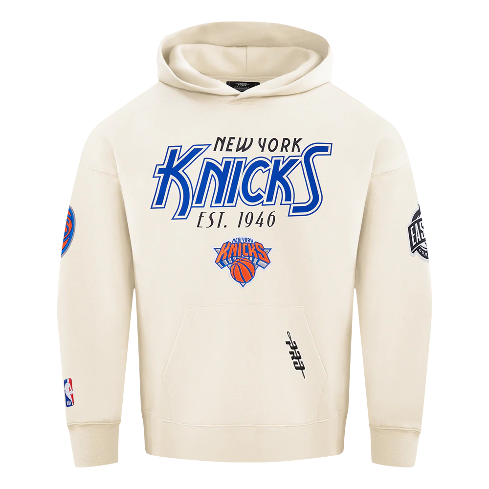 NBA NEW YORK KNICKS PARADISE MEN'S PULL OVER HOODIE (EGGSHELL) - Image 5