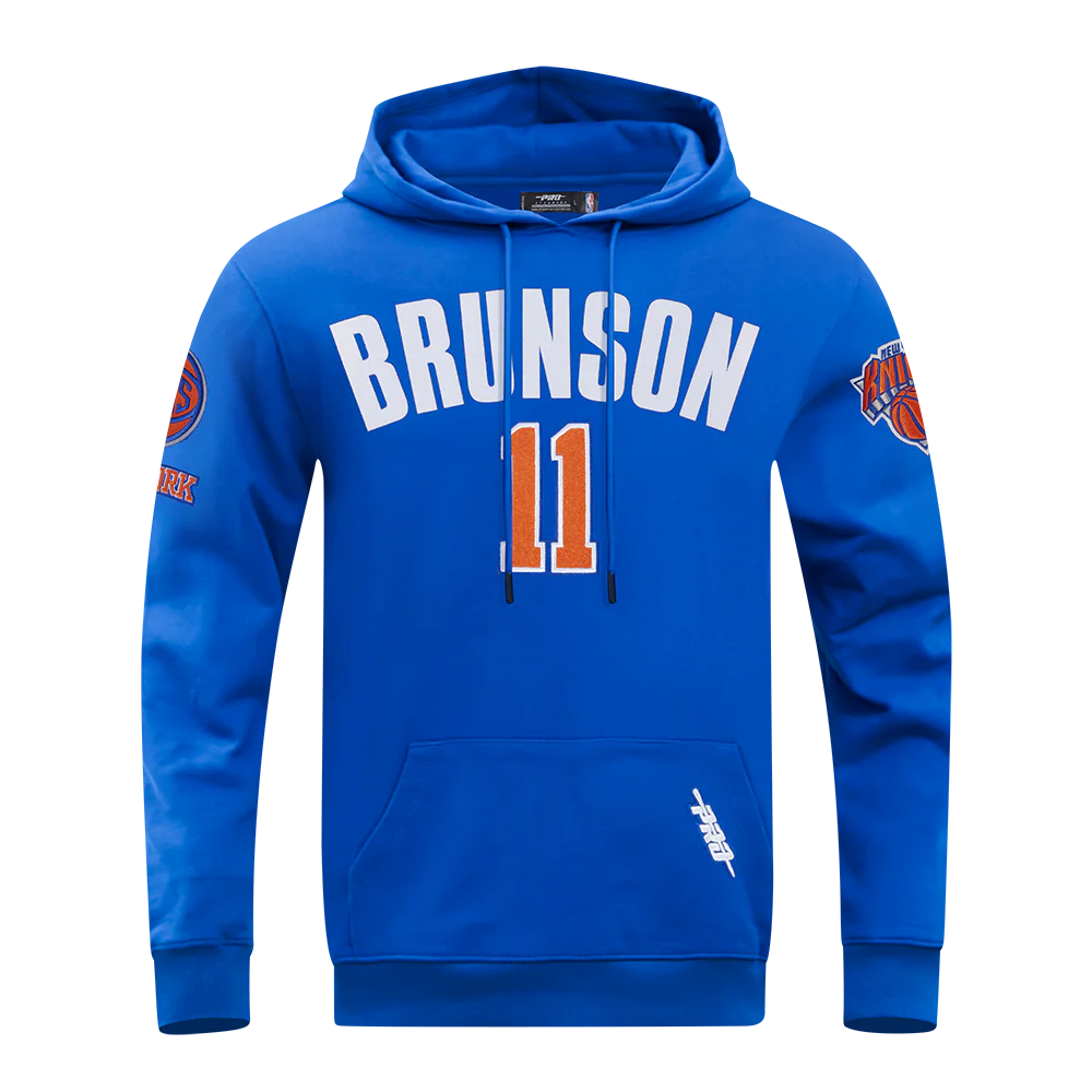 NBA NEW YORK KNICKS JALEN BRUNSON #11 CLASSIC PNN MEN'S DK PO HOODIE (ROYAL BLUE) - Image 3