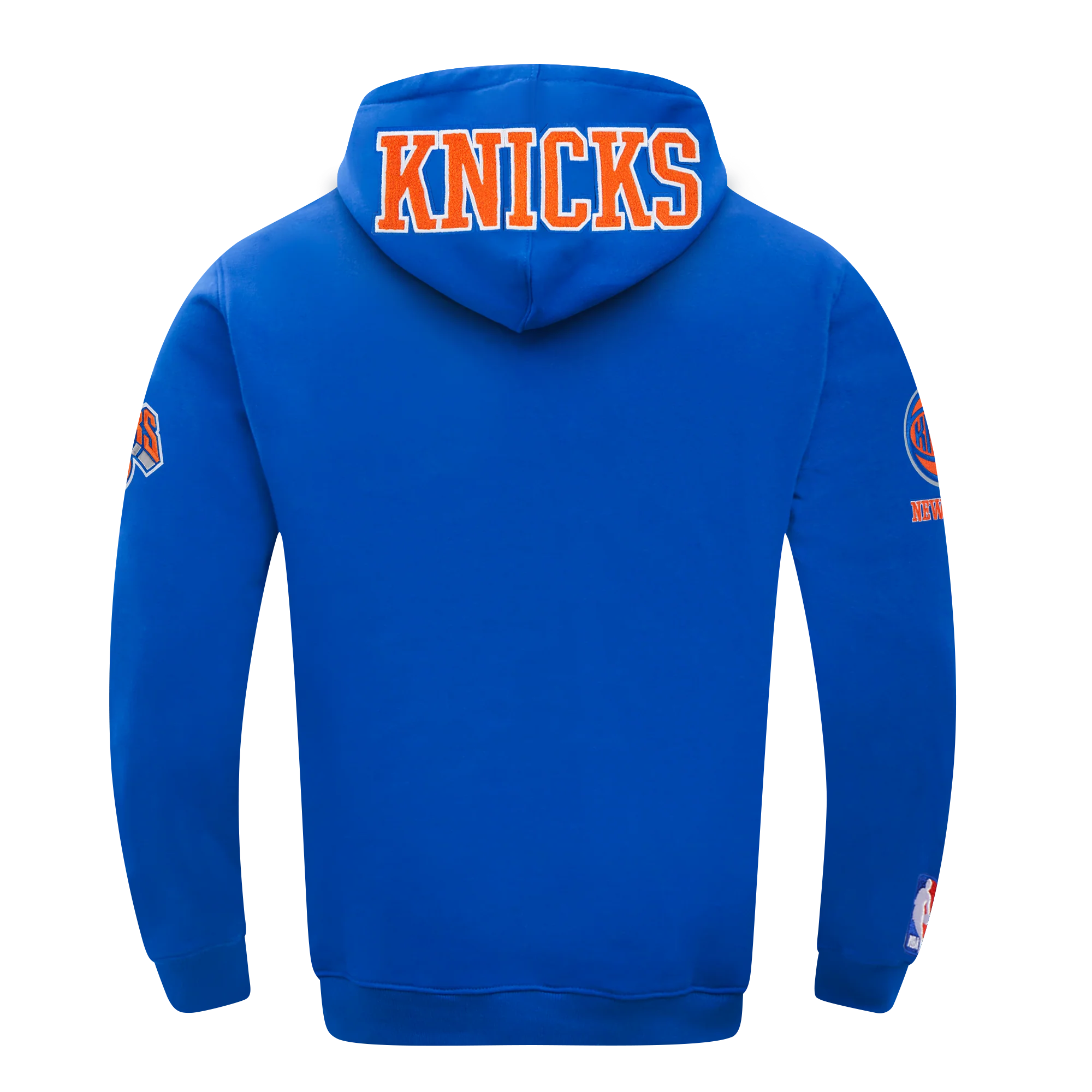 NBA NEW YORK KNICKS CLASSIC CHENILLE MEN'S PULL OVER HOODIE (ROYAL BLUE) - Image 6
