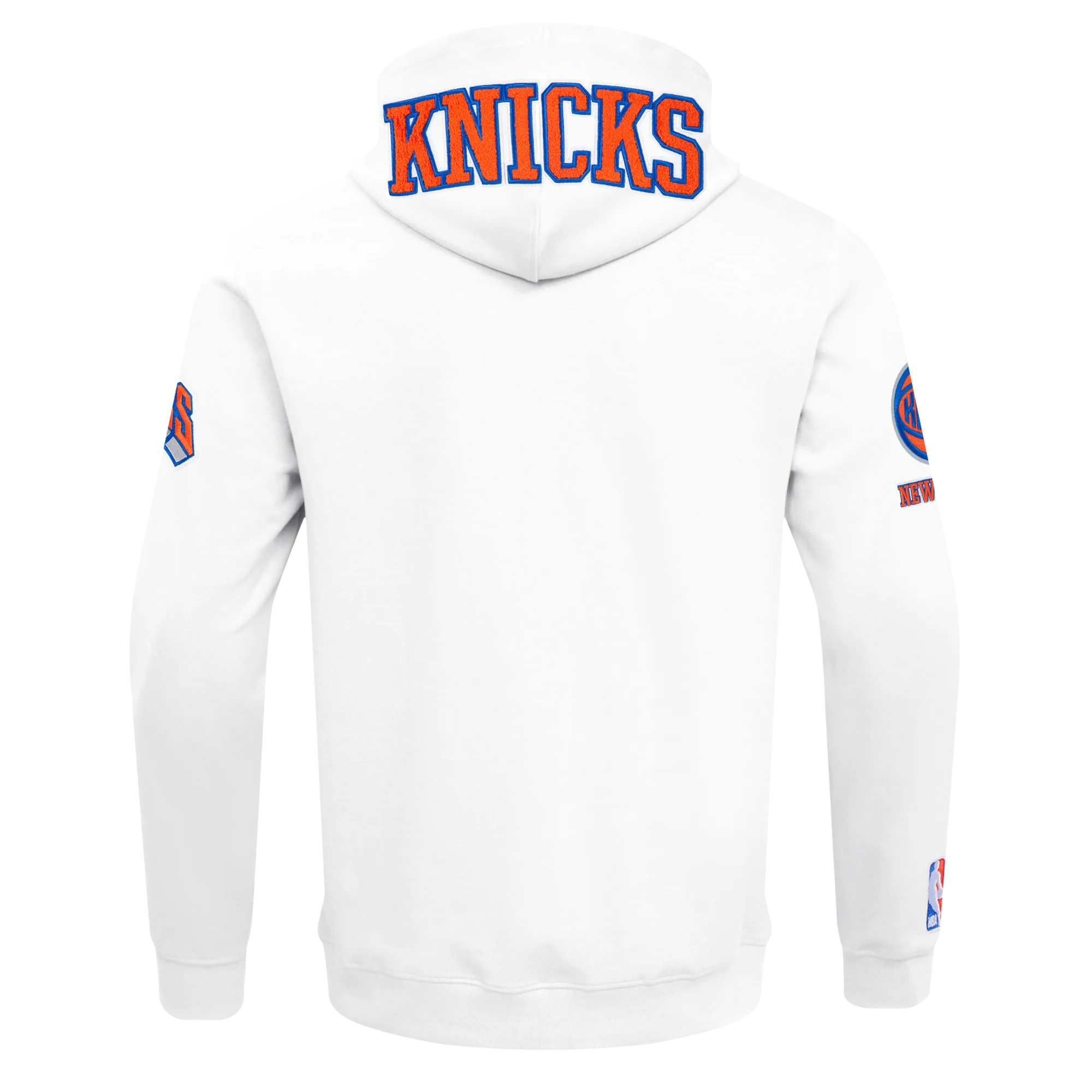 NBA NEW YORK KNICKS CLASSIC CHENILLE MEN'S FULL ZIP HOODIE (White) - Image 5