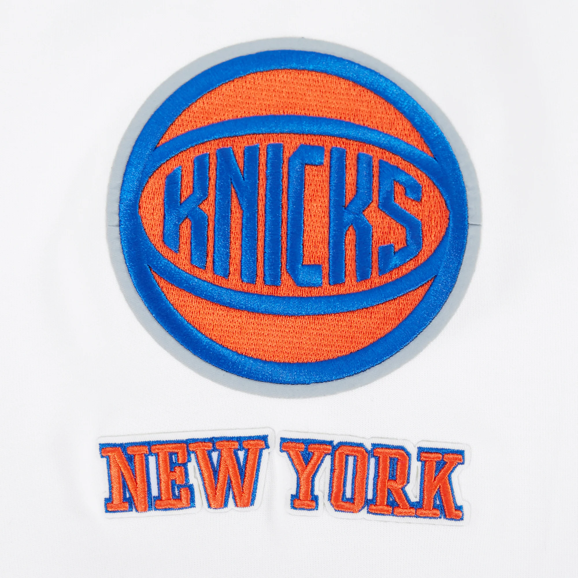 NBA NEW YORK KNICKS CLASSIC CHENILLE MEN'S FULL ZIP HOODIE (White) - Image 8