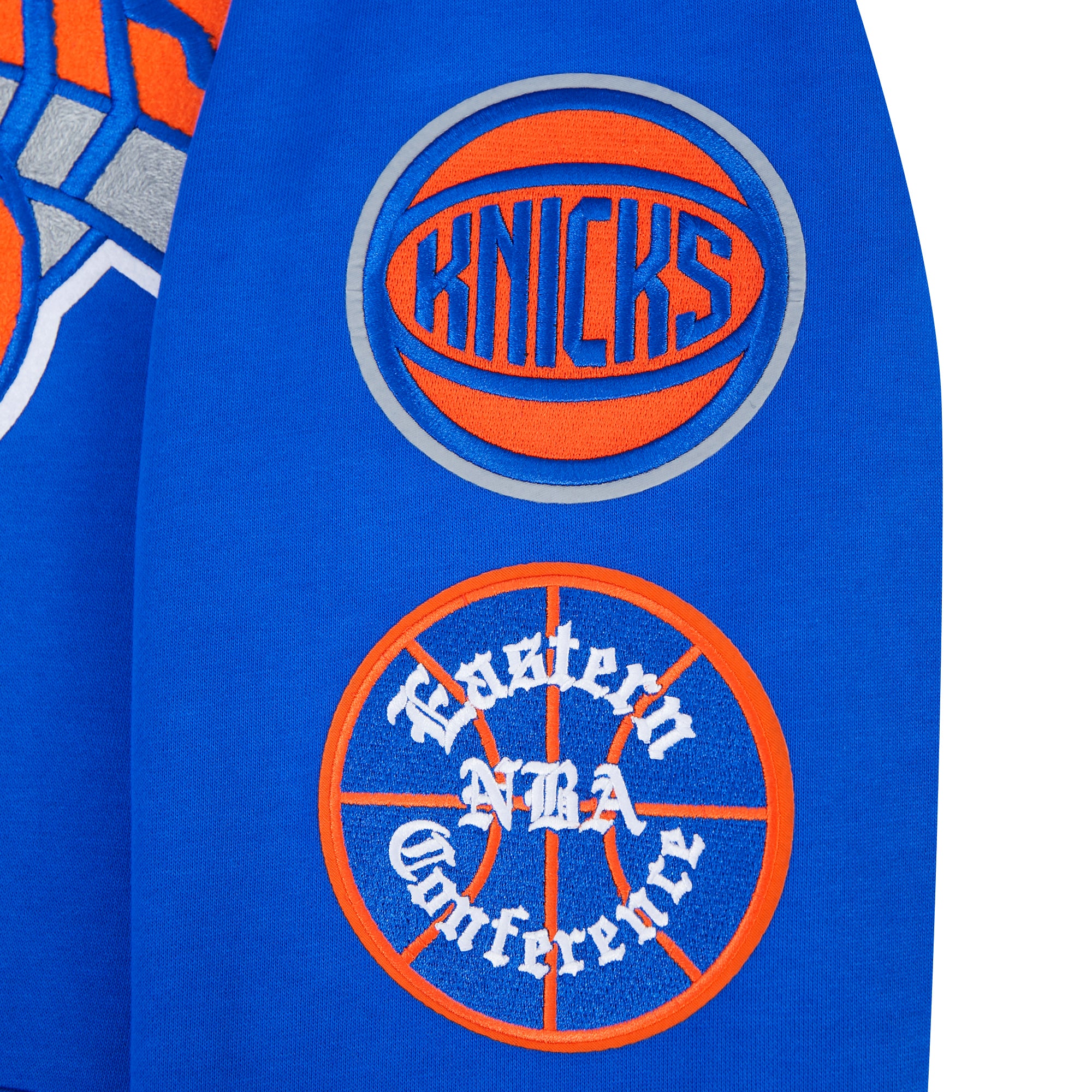 NBA NEW YORK KNICKS RETRO CLASSICS MEN'S PULL OVER HOODIE (ROYAL/ORANGE/ROYAL) - Image 10