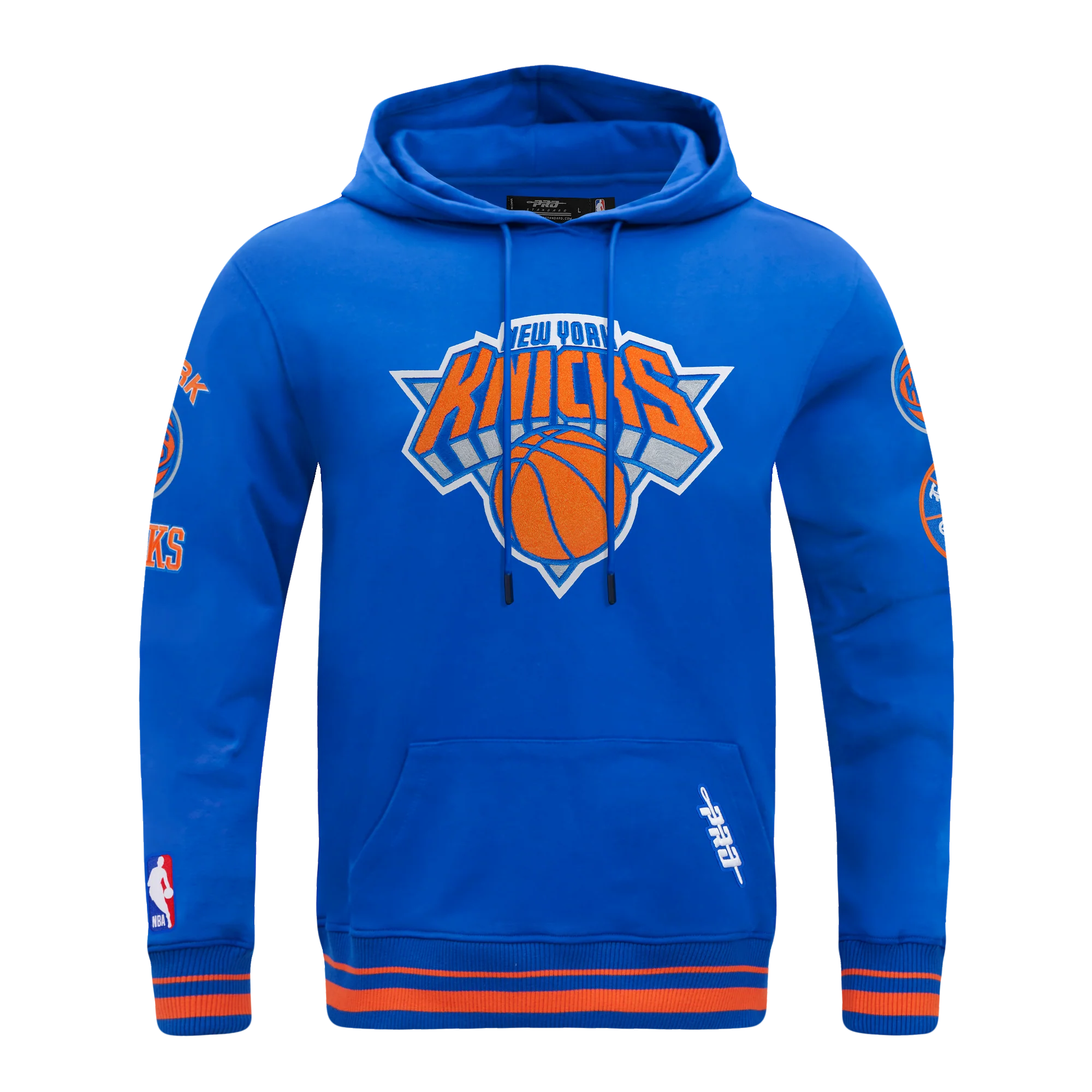 NBA NEW YORK KNICKS RETRO CLASSICS MEN'S PULL OVER HOODIE (ROYAL/ORANGE/ROYAL) - Image 3