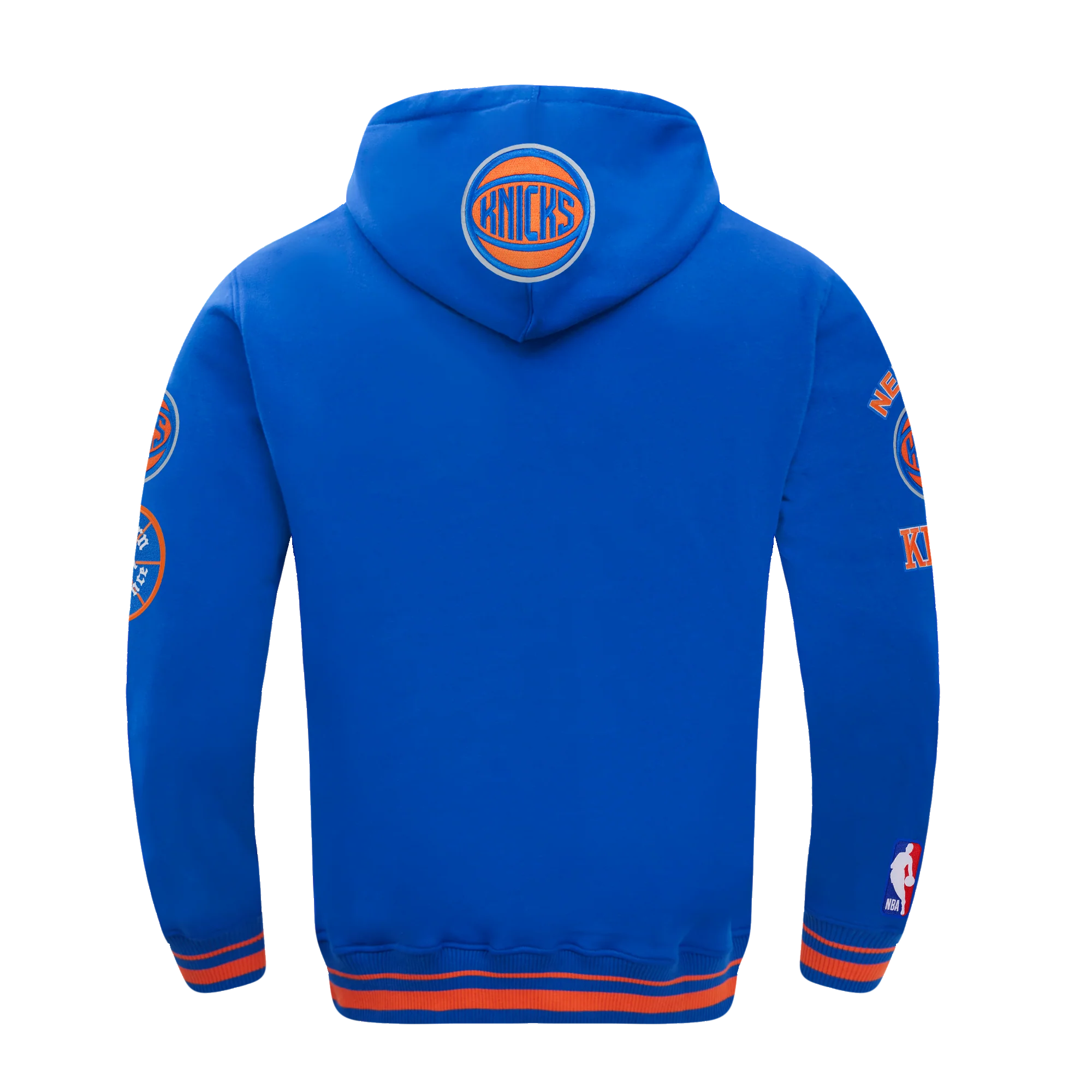 NBA NEW YORK KNICKS RETRO CLASSICS MEN'S PULL OVER HOODIE (ROYAL/ORANGE/ROYAL) - Image 5