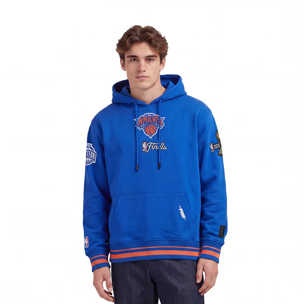 NEW YORK KNICKS 2026 NBA CHAMPIONSHIP MEN'S PULL OVER HOODIE (ROYAL/ORANGE/ROYAL) - Image 2