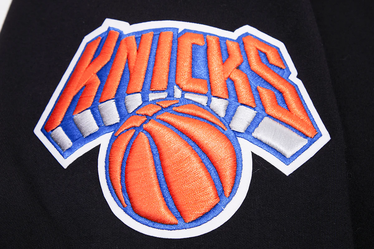 NBA NEW YORK KNICKS CLASSIC CHENILLE MEN'S FULL ZIP PULLOVER HOODIE (BLACK) - Image 11