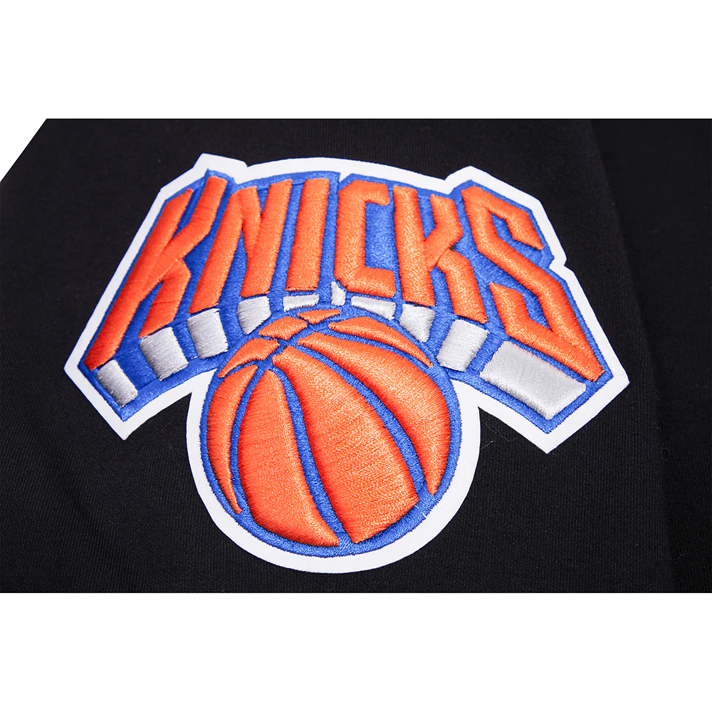 NBA NEW YORK KNICKS CLASSIC CHENILLE MEN'S FULL ZIP PULLOVER HOODIE (BLACK) - Image 8