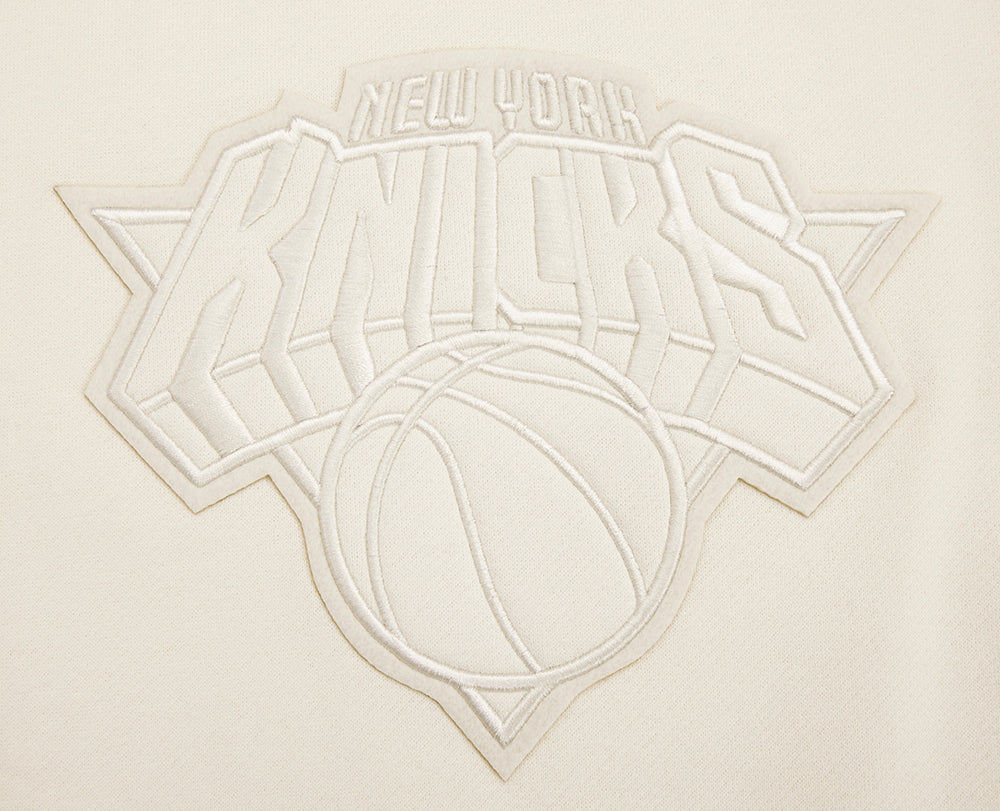 NBA NEW YORK KNICKS NEUTRAL DROP SHOULDER FLEECE PULLOVER HOODIE (EGGSHELL) - Image 7