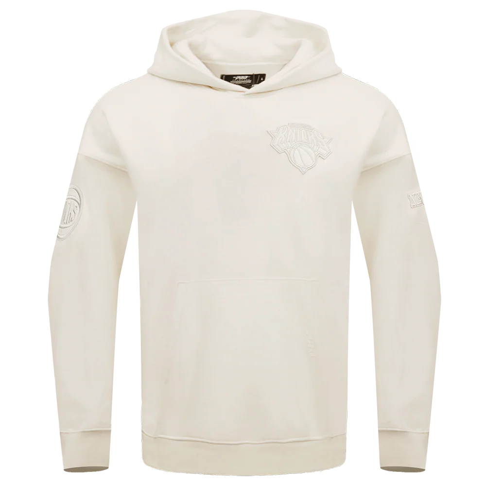 NBA NEW YORK KNICKS NEUTRAL DROP SHOULDER FLEECE PULLOVER HOODIE (EGGSHELL) - Image 8