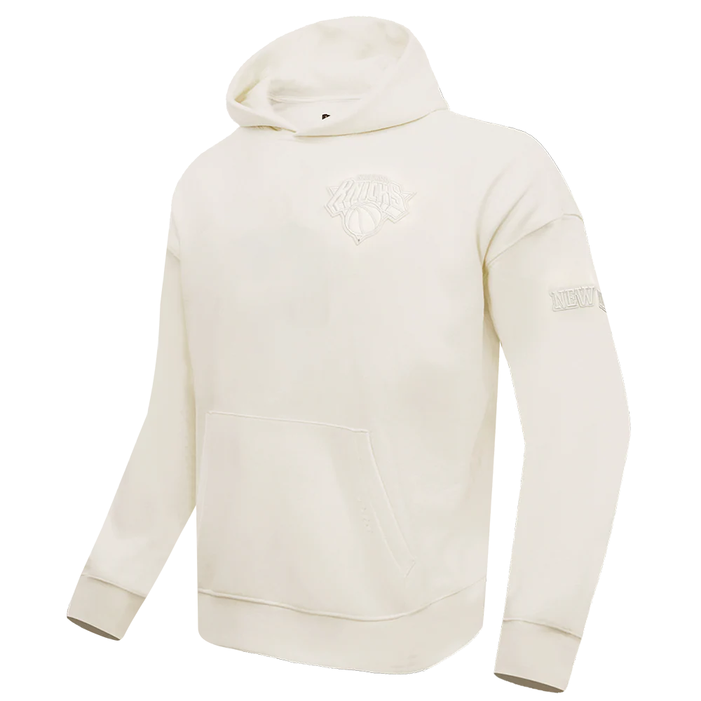 NBA NEW YORK KNICKS NEUTRAL DROP SHOULDER FLEECE PULLOVER HOODIE (EGGSHELL) - Image 9