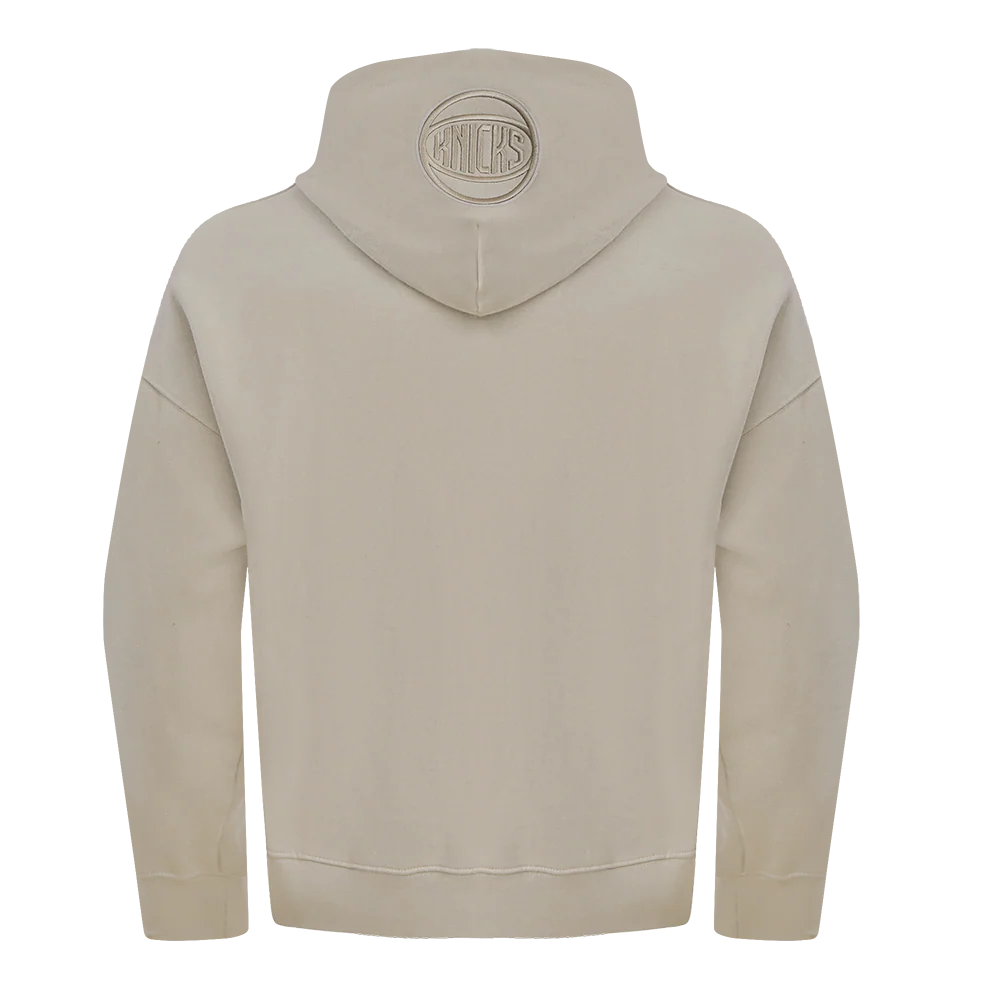 NBA NEW YORK KNICKS NEUTRAL DROP SHOULDER FLEECE PULLOVER HOODIE (TAUPE) - Image 6