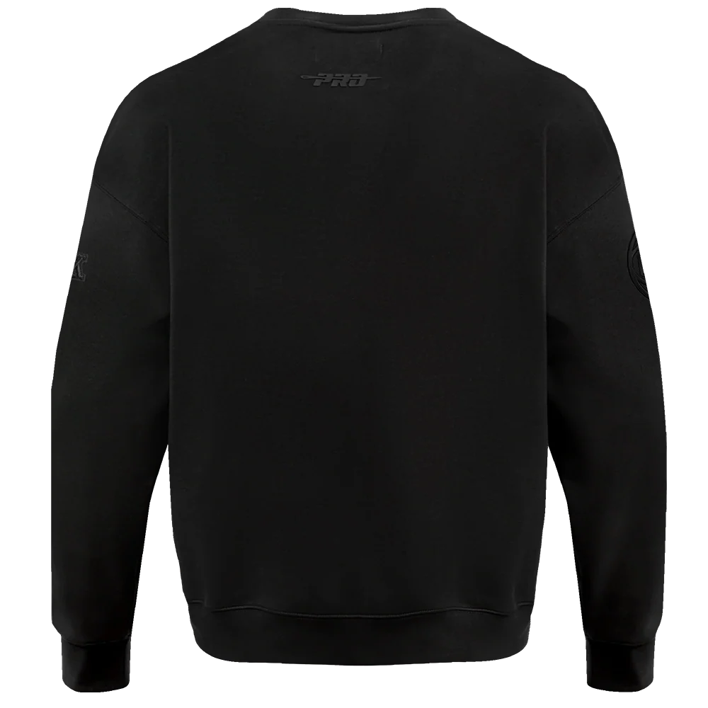 NBA NEW YORK KNICKS NEUTRAL DROP SHOULDER FLEECE CREWNECK (BLACK) - Image 5