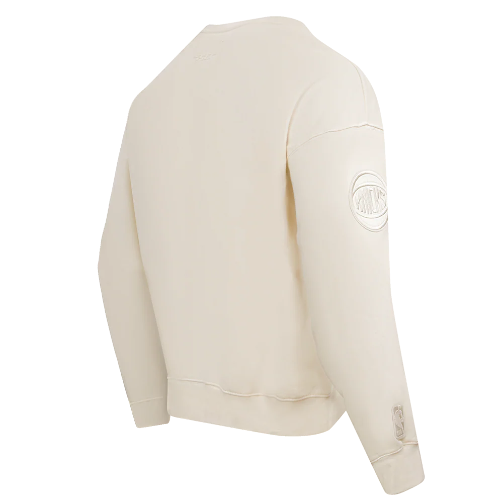 NBA NEW YORK KNICKS NEUTRAL DROP SHOULDER FLEECE CREWNECK (EGGSHELL) - Image 10