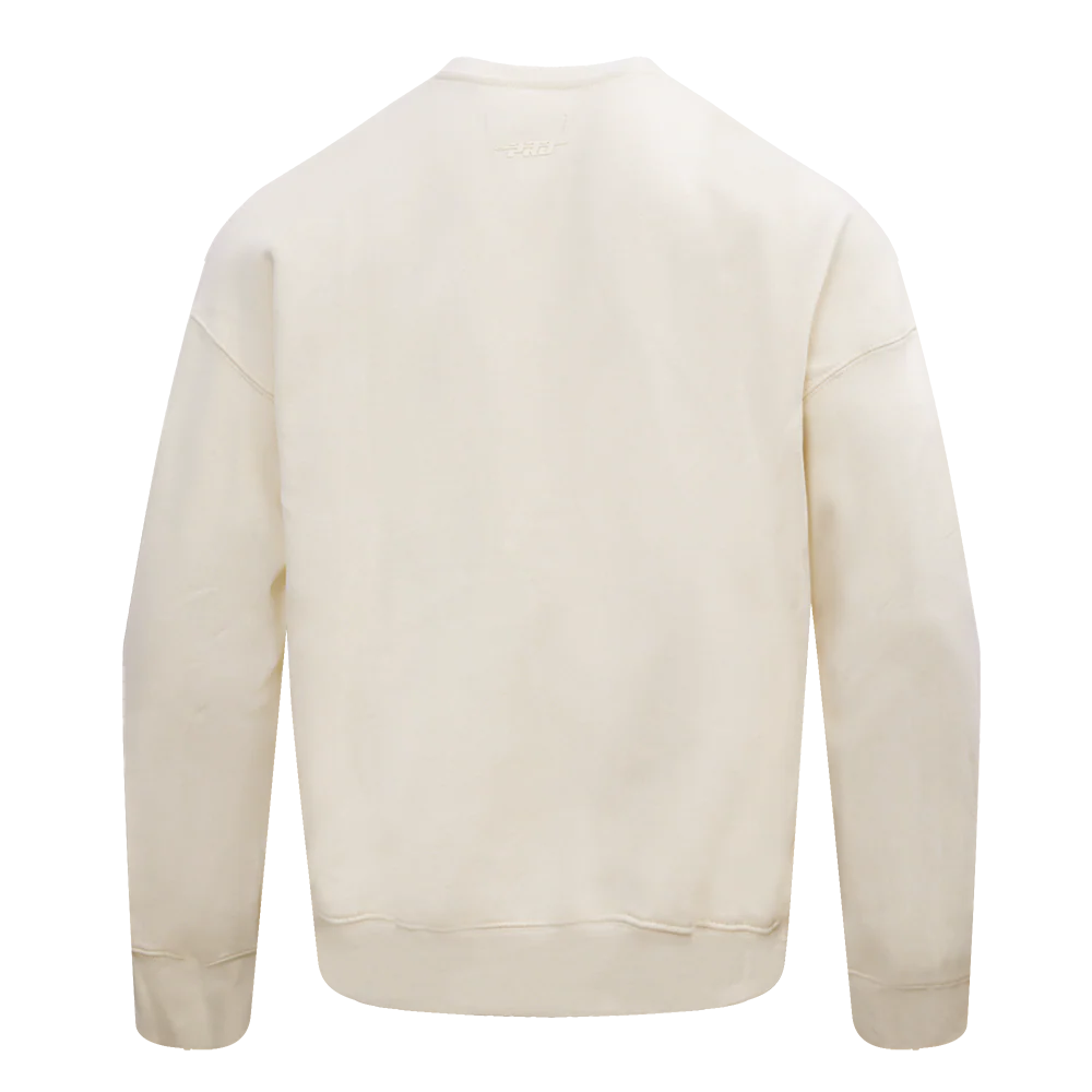 NBA NEW YORK KNICKS NEUTRAL DROP SHOULDER FLEECE CREWNECK (EGGSHELL) - Image 4