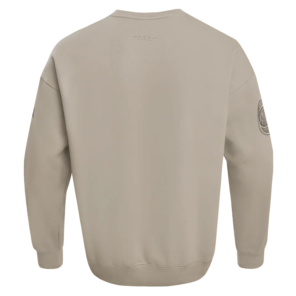 NBA NEW YORK KNICKS NEUTRAL DROP SHOULDER FLEECE CREWNECK (TAUPE) - Image 6